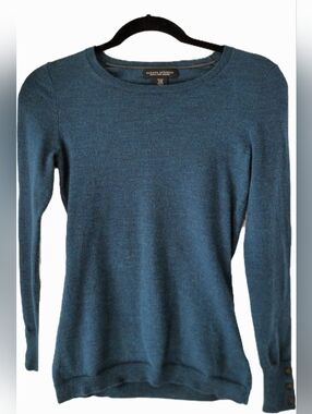 Banana Republic Extra Fine Merino Wool Women's Sweater, Teal, XXS
